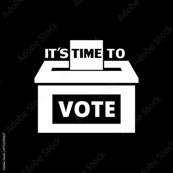 Fototapeta It`s time to vote icon isolated on black background