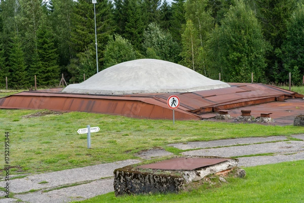 Fototapeta Exterior of Plokstine soviet nuclear missile base in Lithuania