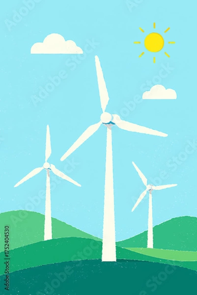 Fototapeta wind turbines farm