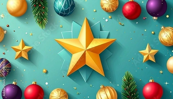 Obraz Golden Star Holiday Glow