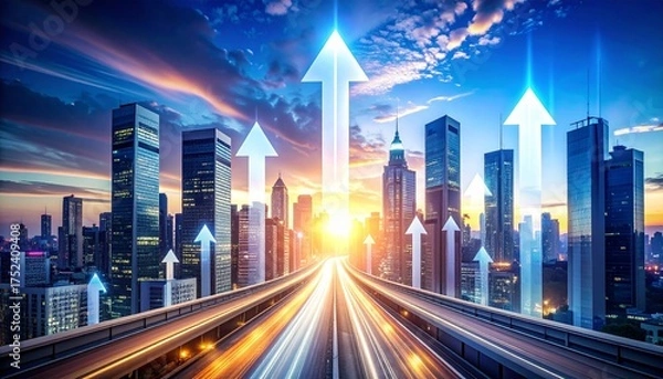 Obraz traffic in city at night