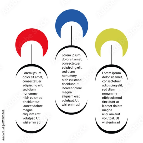 Obraz Infographic 3 Pillars of Success. components/pillars