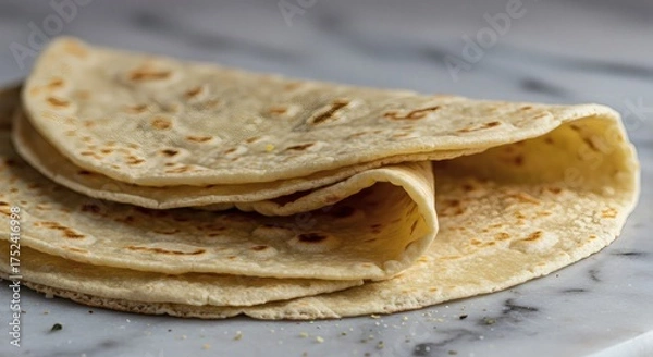 Fototapeta Piadina Romagnola Italian Flatbread with Rustic Texture