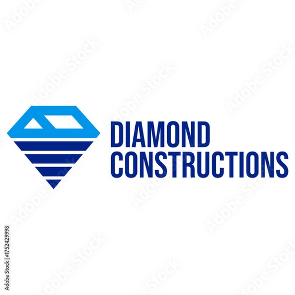 Fototapeta diamond constructions flat minimalist logo design