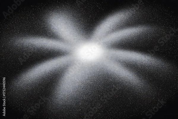 Obraz Abstract glowing light burst with swirling arms in dark space.