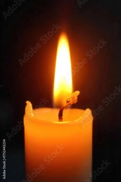 Obraz Mesmerizing Candle Flame Warm Orange and Yellow Hues Dance in the Air, Evoking Peace, Tranquility, and Hope