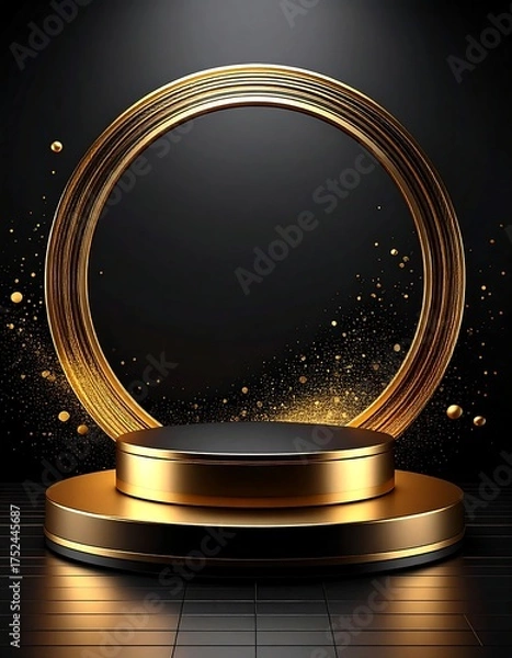 Fototapeta Gold circle podium