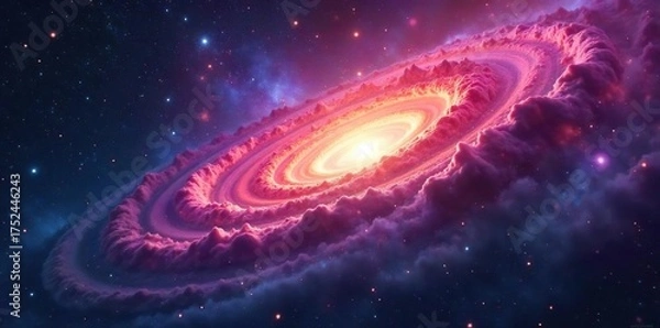 Obraz Awe-Inspiring Swirling Nebula Vibrant Cosmic Dust and Gas Clouds in a Vast Starry Expanse, Perfect for Science, Astronomy, and Space Exploration Projects.