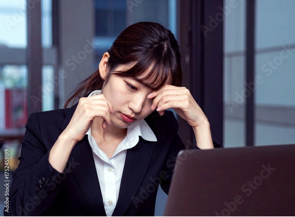 Fototapeta 完全に疲れきったビジネスウーマン