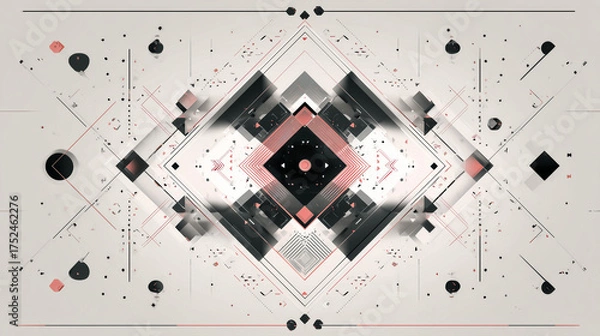 Obraz 幾何学が奏でる抽象構図