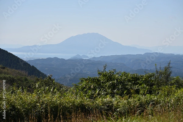 Obraz 柳ヶ平散策路展望台と桜島