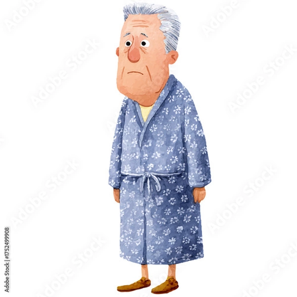 Obraz old man in bathrobe
