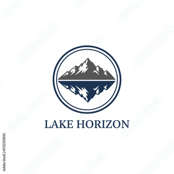 Obraz Mountain Peak Lake Reflection Horizon Circle Logo
