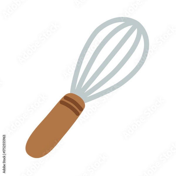 Obraz Whisk in Flat Cute Style for Baking and Kitchen Illustration