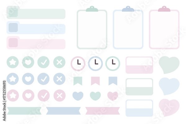 Obraz Pastel planner elements vector set