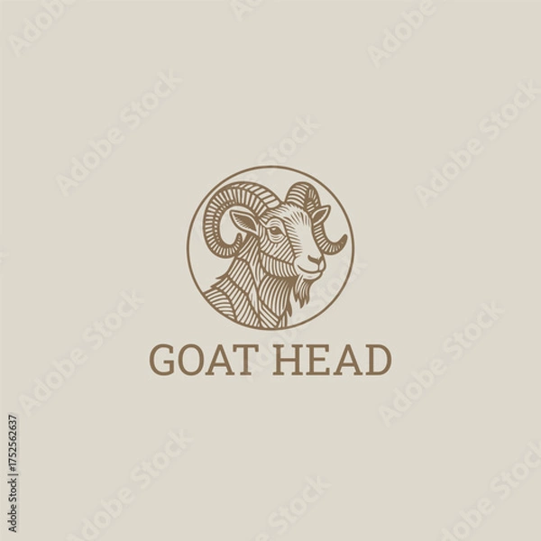 Obraz Goat head logo icon design template vector illustration