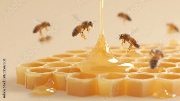 Obraz High definition sweet honey honeycomb image