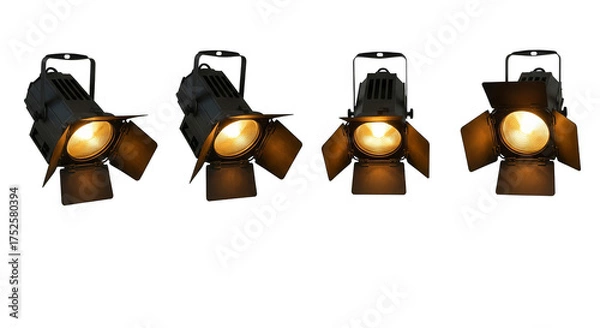 Fototapeta Stage lights illuminate the darkness