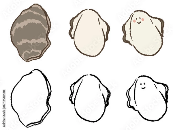 Obraz 手描きの牡蠣セット