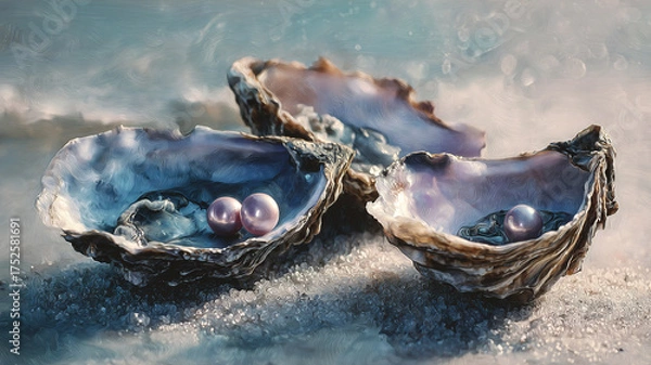 Obraz Pearl inside oyster shell