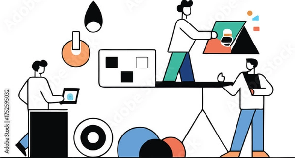 Obraz creative design studio scene  artists and develope.eps