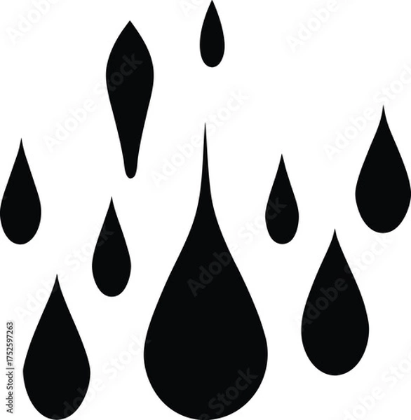 Obraz puddles drops splashing water  dripping liquid ele.eps