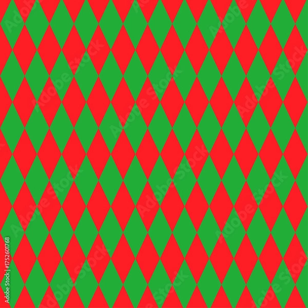 Obraz チェック柄　クリスマス配色