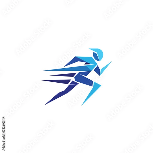 Fototapeta Dynamic runner logo with speed and motion design