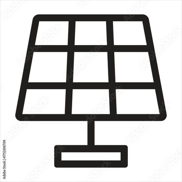 Fototapeta Simple solar panel icon represents renewable energy and sustainable power generation technology