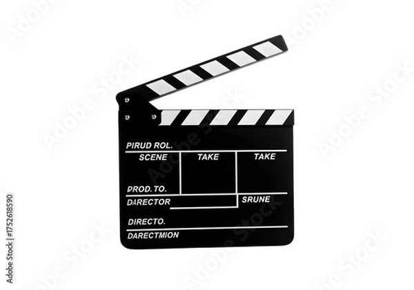 Obraz Filmmaking Clapperboard on transparent background
