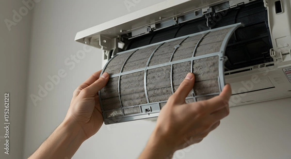 Obraz フィルター掃除の作業風景と清潔感