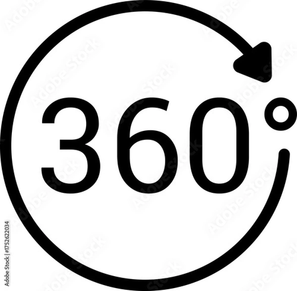 Fototapeta 360 degree rotation icon vector