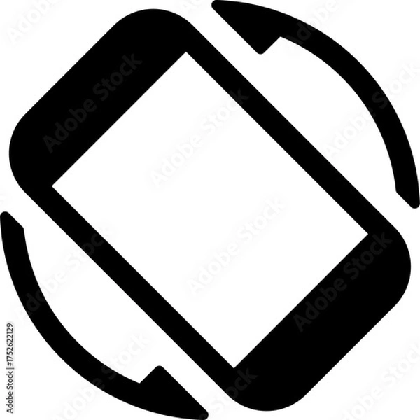 Fototapeta smartphone screen vertical and horizontal rotation icon vector