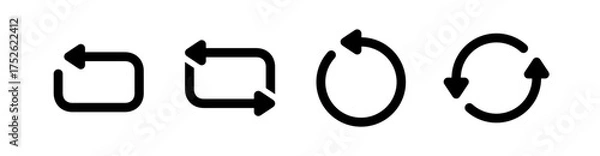 Fototapeta replay, return, repeat icon vector