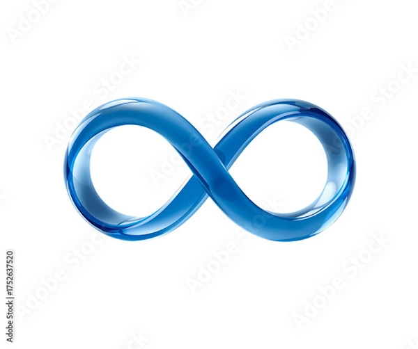Obraz Elegant Blue Infinity Symbol on Black Background Embodying Limitless Possibilities and Eternal Concepts Design for Modern Projects