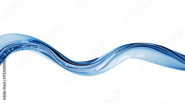 Fototapeta Abstract Wave of Clear Blue Water Flowing Gracefully Across a Black Background for Graphic Design