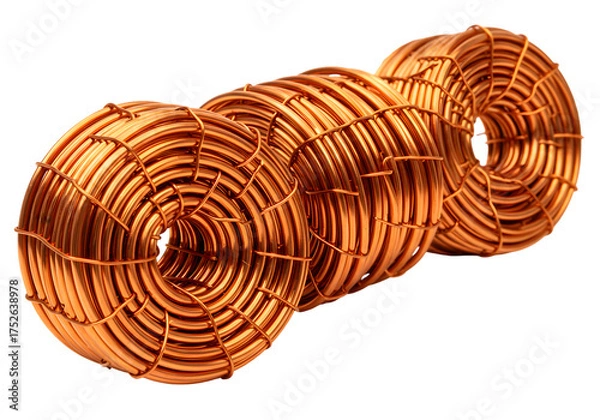 Fototapeta Copper Coils on White on transparent background
