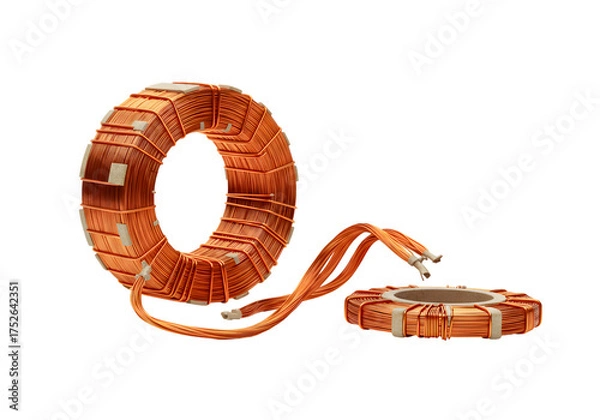 Fototapeta Copper Wire Inductors on transparent background