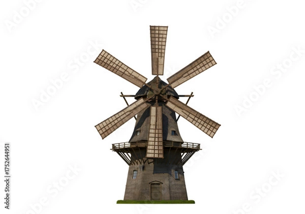 Fototapeta Traditional Windmill Isolated on transparent background