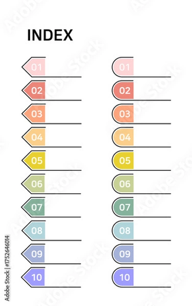 Fototapeta 인텍스 라벨 일러스트 