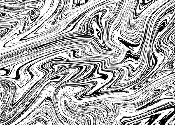 Fototapeta Marble or ink liquid texture abstract pattern background on black and white 