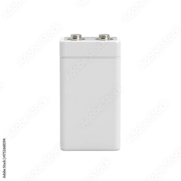 Obraz Isolated 9-Volt Battery Depicting a Singular Power Cell on a Clean Ambiance
