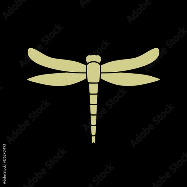 Fototapeta Dragonfly Insect with wings icon isolated on black background