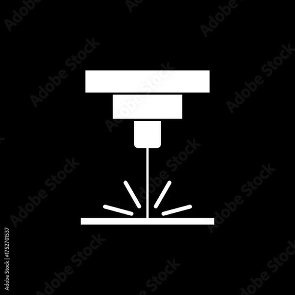 Fototapeta Laser Cutting Machine icon isolated on black background