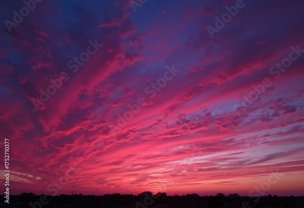 Fototapeta illustration - Sunset Sky Illuminated With Soft Clouds