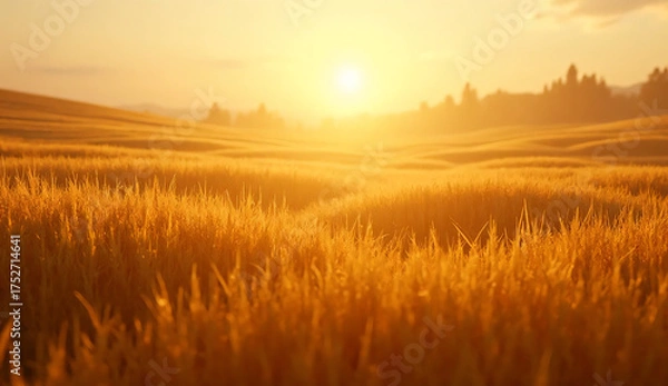 Fototapeta Wind Moving Through Wheat Field