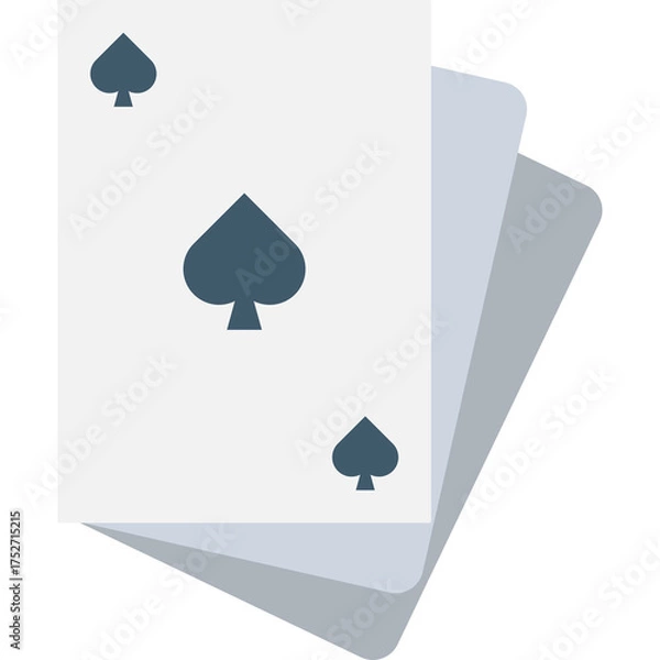 Fototapeta Three Card Spades Game With Transparent Background And Soft Shadows Symbolizing Chance And Strategy