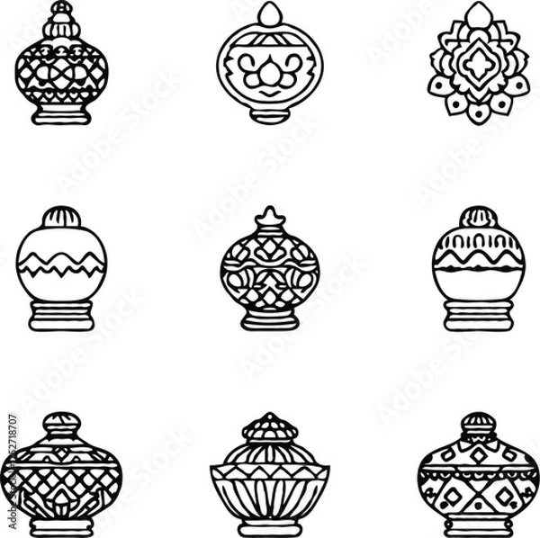 Obraz Clean black and white vector illustration of icons like m 1.eps