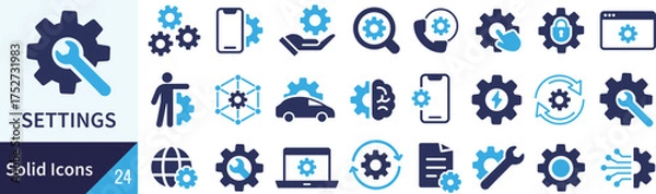 Obraz ベクターの設定に関するシルエットアイコンセット
