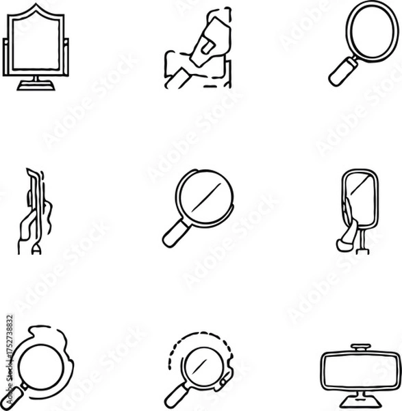 Obraz Clean black and white vector illustration of icons likeg gutr.eps